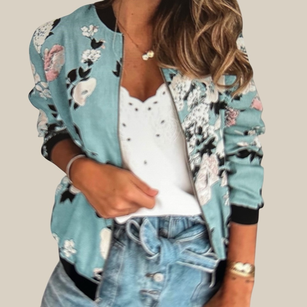ECOWISH Charming Floral Bomber Jacket. NWOT. Size: M. $30.